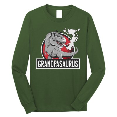 Grandpasaurus Smoking Grandpa Trex Funny Long Sleeve Shirt