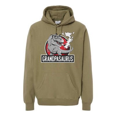 Grandpasaurus Smoking Grandpa Trex Funny Premium Hoodie