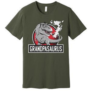 Grandpasaurus Smoking Grandpa Trex Funny Premium T-Shirt