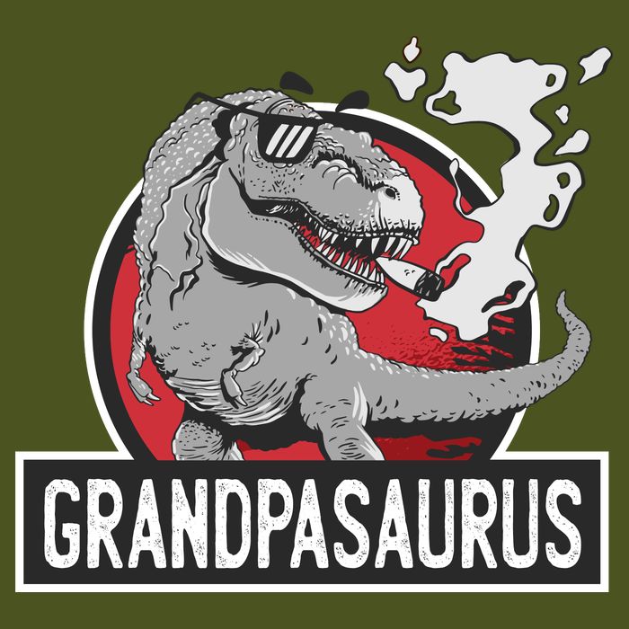 Grandpasaurus Smoking Grandpa Trex Funny Sustainable Knit Beanie
