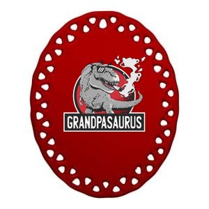 Grandpasaurus Smoking Grandpa Trex Funny Ceramic Oval Ornament