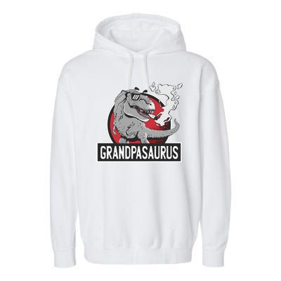 Grandpasaurus Smoking Grandpa Trex Funny Garment-Dyed Fleece Hoodie