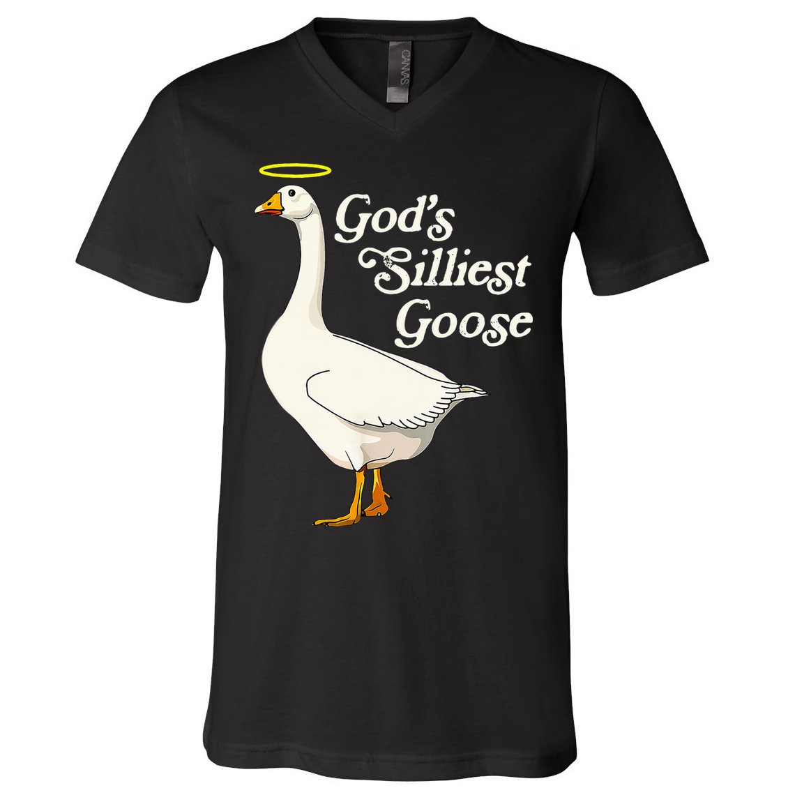 God's Silliest Goose God's Silliest Goose Duck Funny V-Neck T-Shirt