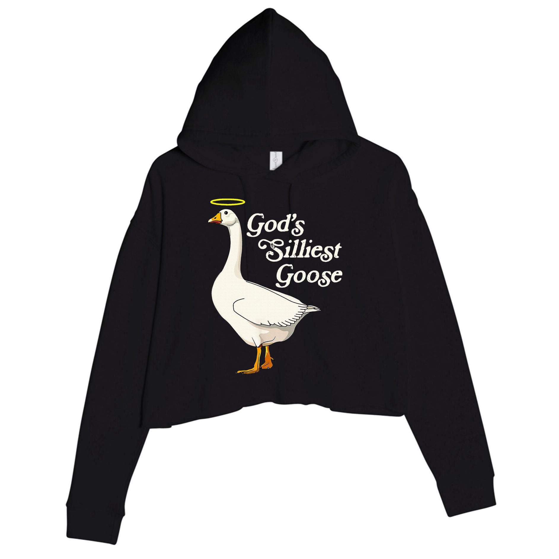 God's Silliest Goose God's Silliest Goose Duck Funny Crop Fleece Hoodie