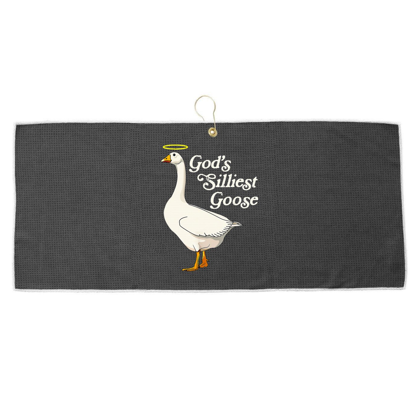 God's Silliest Goose God's Silliest Goose Duck Funny Large Microfiber Waffle Golf Towel