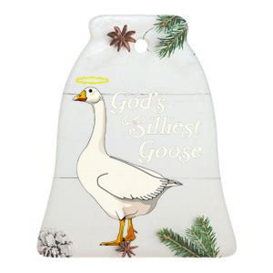 God's Silliest Goose God's Silliest Goose Duck Funny Ceramic Bell Ornament