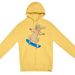 Goldendoodle Skateboarding Premium Pullover Hoodie