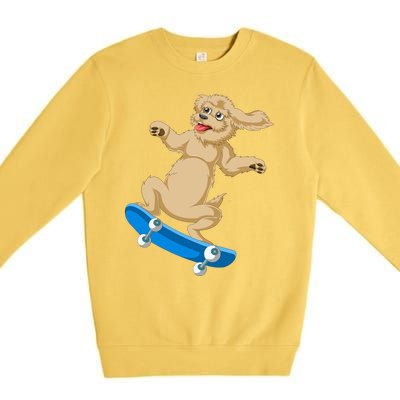 Goldendoodle Skateboarding Premium Crewneck Sweatshirt