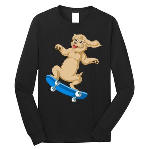 Goldendoodle Skateboarding Long Sleeve Shirt