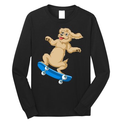 Goldendoodle Skateboarding Long Sleeve Shirt