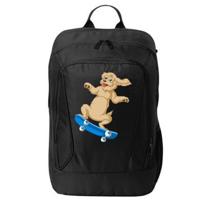 Goldendoodle Skateboarding City Backpack