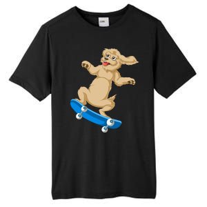 Goldendoodle Skateboarding Tall Fusion ChromaSoft Performance T-Shirt