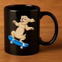 Goldendoodle Skateboarding 11oz C Handle Ceramic Mug