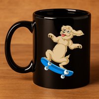 Goldendoodle Skateboarding 11oz C Handle Ceramic Mug