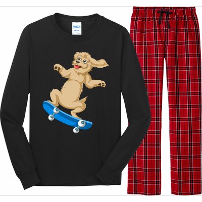 Goldendoodle Skateboarding Long Sleeve Pajama Set