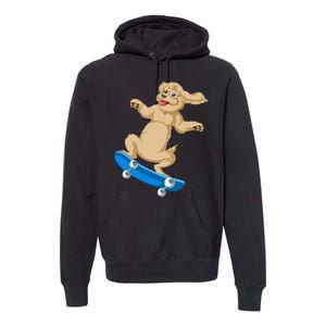 Goldendoodle Skateboarding Premium Hoodie