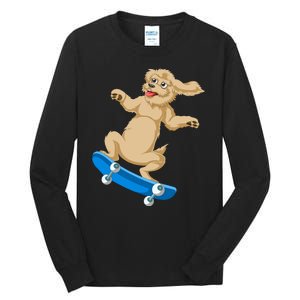 Goldendoodle Skateboarding Tall Long Sleeve T-Shirt