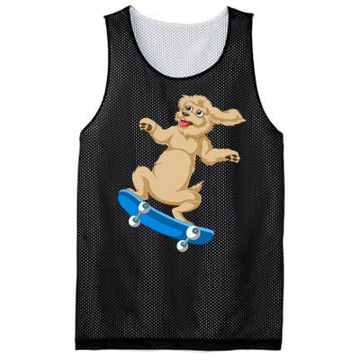 Goldendoodle Skateboarding Mesh Reversible Basketball Jersey Tank