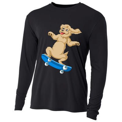 Goldendoodle Skateboarding Cooling Performance Long Sleeve Crew