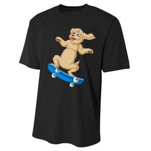 Goldendoodle Skateboarding Performance Sprint T-Shirt