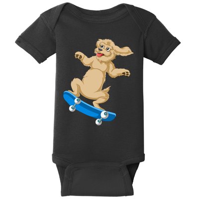 Goldendoodle Skateboarding Baby Bodysuit