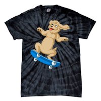 Goldendoodle Skateboarding Tie-Dye T-Shirt