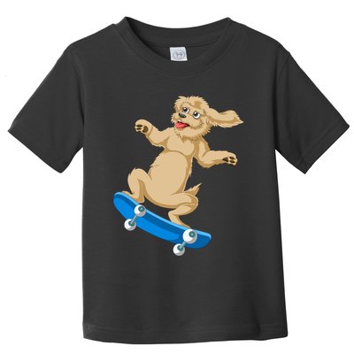 Goldendoodle Skateboarding Toddler T-Shirt