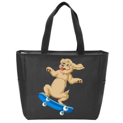 Goldendoodle Skateboarding Zip Tote Bag