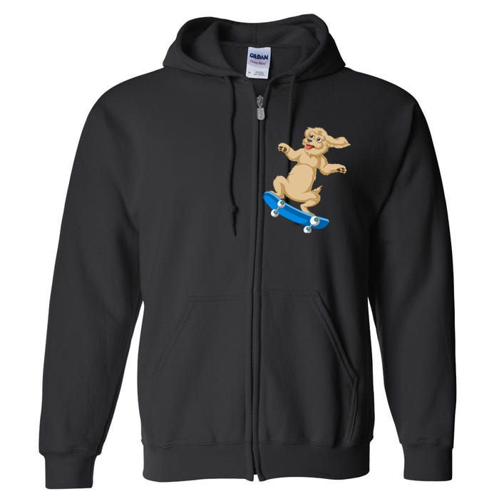 Goldendoodle Skateboarding Full Zip Hoodie