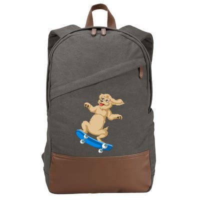 Goldendoodle Skateboarding Cotton Canvas Backpack