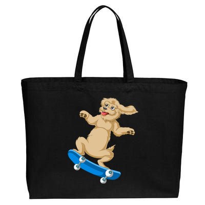 Goldendoodle Skateboarding Cotton Canvas Jumbo Tote