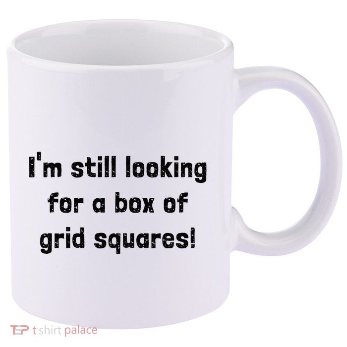 Grid Squares 11oz C Handle Ceramic Mug