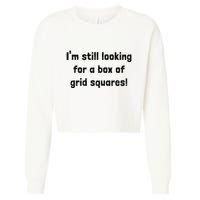 Grid Squares Cropped Pullover Crew