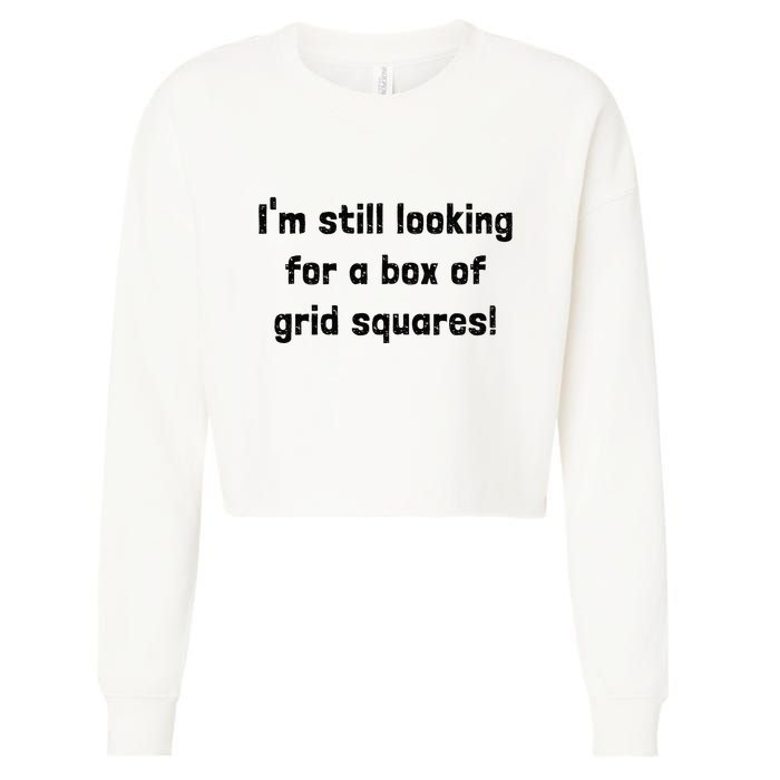Grid Squares Cropped Pullover Crew