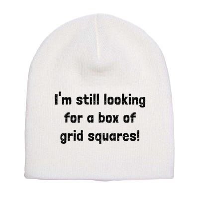 Grid Squares Short Acrylic Beanie