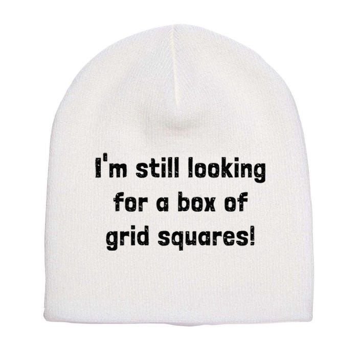 Grid Squares Short Acrylic Beanie