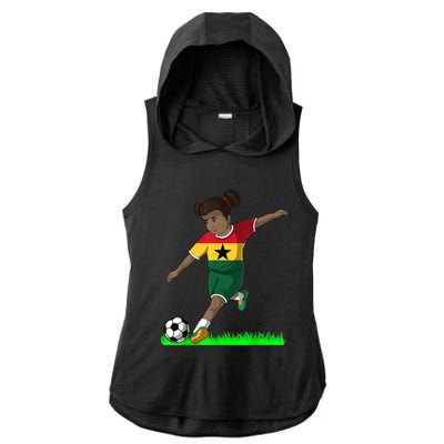 Ghanaian Soccer  Ghana Flag Jersey Football Fans Ladies PosiCharge Tri-Blend Wicking Draft Hoodie Tank