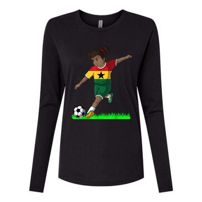 Ghanaian Soccer  Ghana Flag Jersey Football Fans Womens Cotton Relaxed Long Sleeve T-Shirt