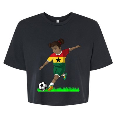 Ghanaian Soccer  Ghana Flag Jersey Football Fans Bella+Canvas Jersey Crop Tee