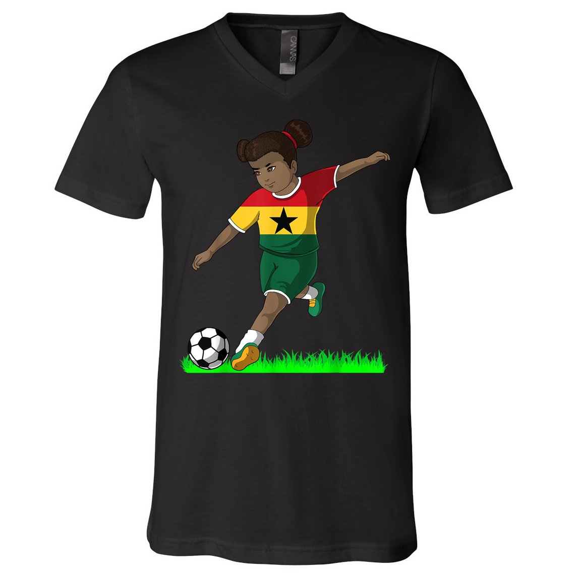 Ghanaian Soccer  Ghana Flag Jersey Football Fans V-Neck T-Shirt