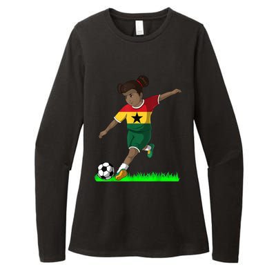 Ghanaian Soccer  Ghana Flag Jersey Football Fans Womens CVC Long Sleeve Shirt