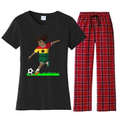 Ghanaian Soccer  Ghana Flag Jersey Football Fans Women's Flannel Pajama Set