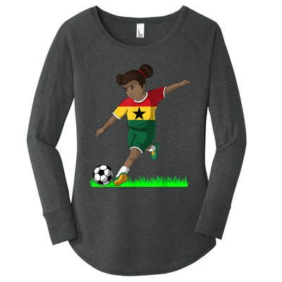 Ghanaian Soccer  Ghana Flag Jersey Football Fans Women's Perfect Tri Tunic Long Sleeve Shirt