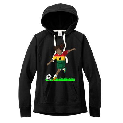 Ghanaian Soccer  Ghana Flag Jersey Football Fans Women's Fleece Hoodie