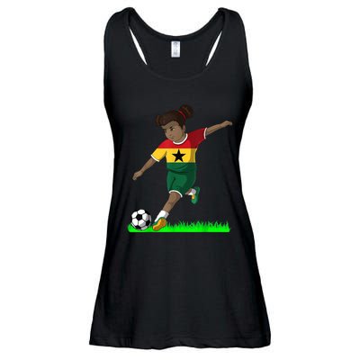 Ghanaian Soccer  Ghana Flag Jersey Football Fans Ladies Essential Flowy Tank