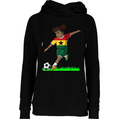 Ghanaian Soccer  Ghana Flag Jersey Football Fans Womens Funnel Neck Pullover Hood