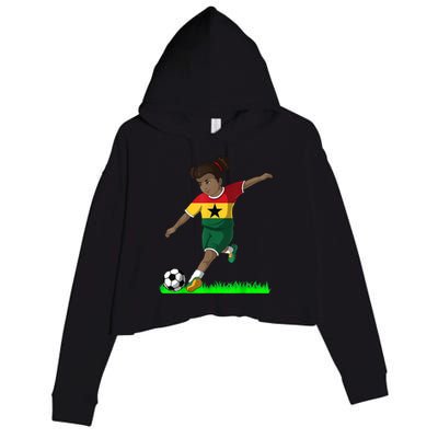 Ghanaian Soccer  Ghana Flag Jersey Football Fans Crop Fleece Hoodie