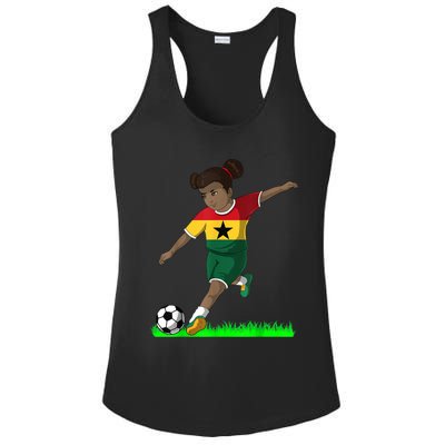 Ghanaian Soccer  Ghana Flag Jersey Football Fans Ladies PosiCharge Competitor Racerback Tank