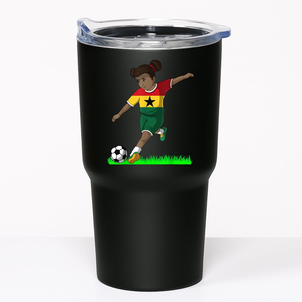 Ghanaian Soccer  Ghana Flag Jersey Football Fans Tumbler