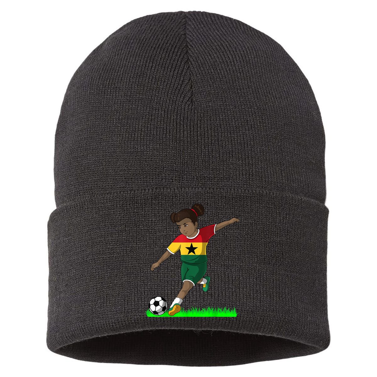 Ghanaian Soccer  Ghana Flag Jersey Football Fans Sustainable Knit Beanie
